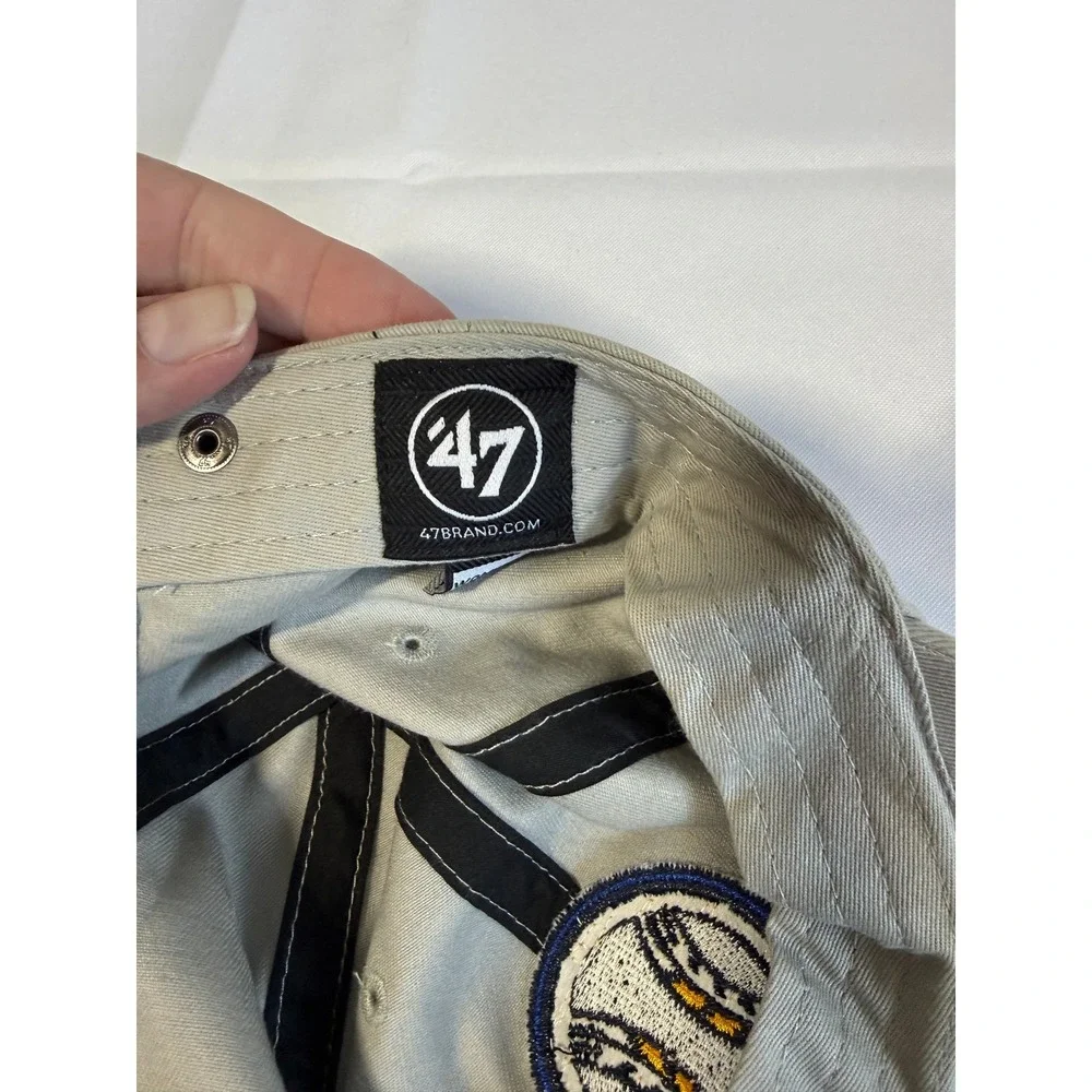 '47 MLB Milwaukee Brewers Hat Cap Adjustable Clean Up Strapback Light Gray OSFM